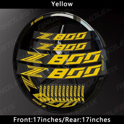 AnoleStix Reflective Motorcycle Wheel Sticker Hub Decal Rim Stripe Tape For Kawasaki Z800 2018 2019 2020 2021 2022 2023 2024