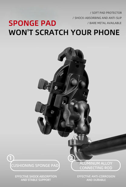 Mobile Phone Holder With Shock Absorber Module Adjustable at Any Angle for Motorcycle Scooter ATV bike Cell Phone Bracket