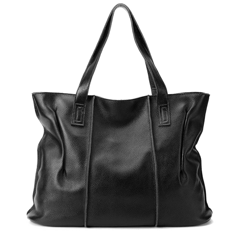 Women's Luxury Designer Natural Cowhide Soft Handbag Famale Fashion Shoulder Bag Ladies Cow Leather Large Capacity Tote Bag