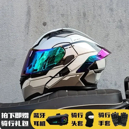 Motorcycle Helmet Full Face Racing Motorbike Helmet with Double Sun Visor Women Man Flip Up Moto Helmets Capacete De Moto