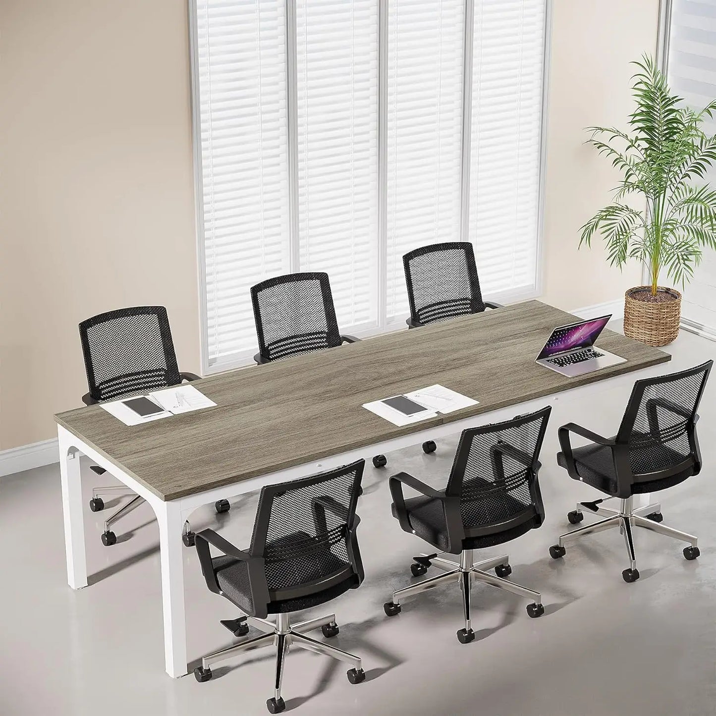 6.5 FT Conference Room Table, 78.74" W x 27.56" D Large Office Conference Table, Modern Seminar Meeting Table Desk, Customized