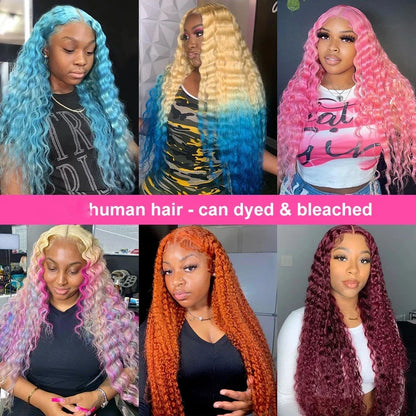 613 Hd Lace Frontal Wig 13x4 Deep Loose Wave Transparent Remy Color Front Human Hair Wig 13x6 Blonde Water Curly Human Hair Wig
