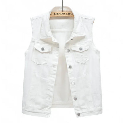 Coats Fashion Clothes Casual Vintage Elegant Sleeveless Denim Vest for Women Jacket Spring Streetwear Women Clothing Autumn