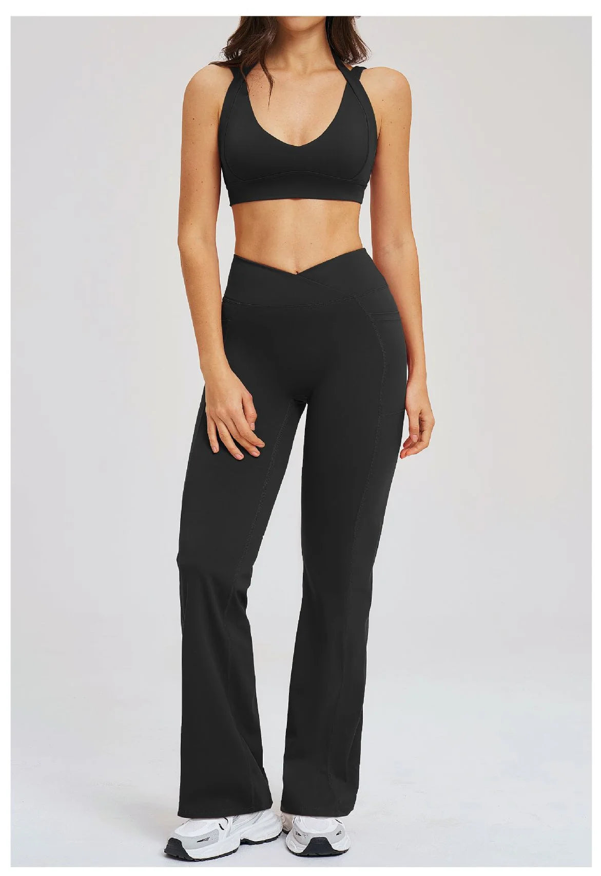 2 Piece Yoga Clothes Women's Sexy Wear Sexy Sport Bra High Waist Flared Pant Fitness Suit Gym Workout Jogging Sports Yoga Set