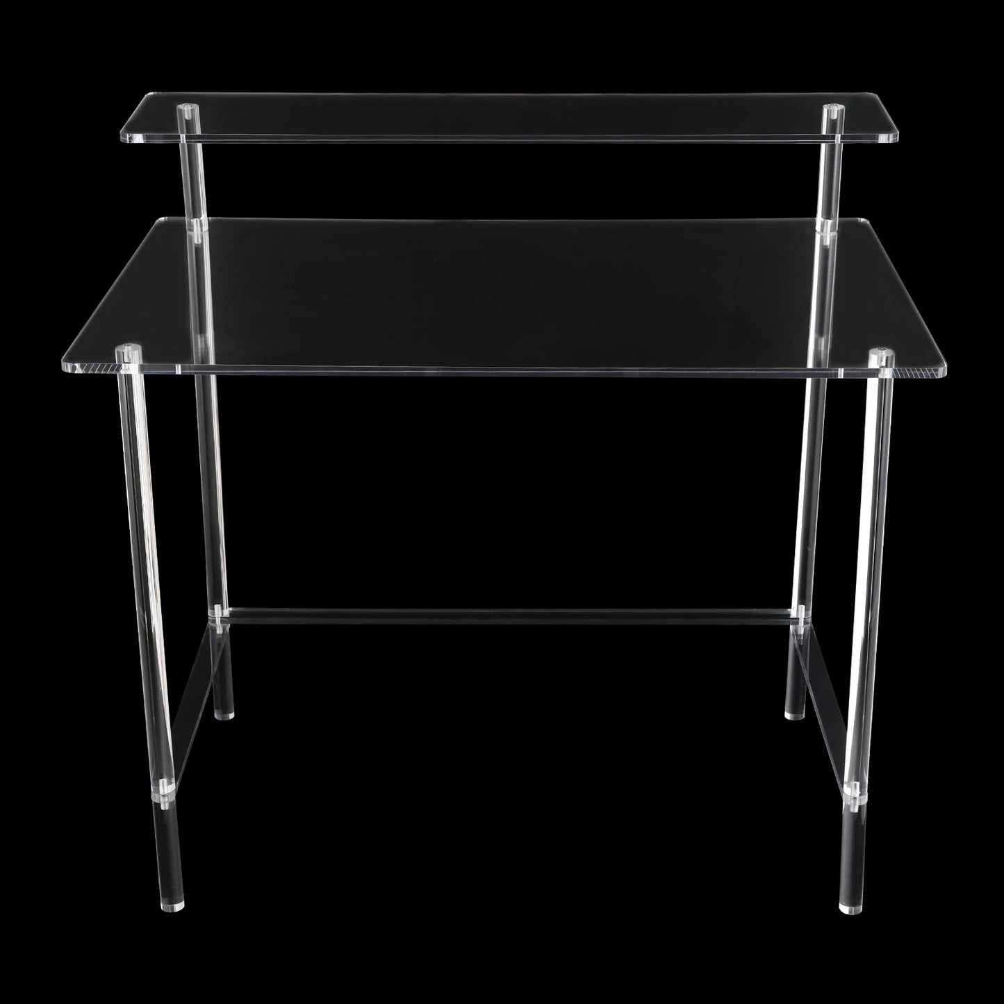 Acrylic Desk 2-Tier Computer Desk Home Office Clear Desk 31.5*19.69*34.65in Writing Table Vanity Desk Study Desk