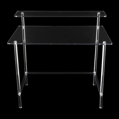Acrylic Desk 2-Tier Computer Desk Home Office Clear Desk 31.5*19.69*34.65in Writing Table Vanity Desk Study Desk