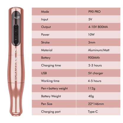 BIOMASER P90 Pro Wireless Rotary Rechargeable PMU Tattoo Machine Permanent Makeup Microblading Eyebrow Lip Eyeliner Tattoo Gun
