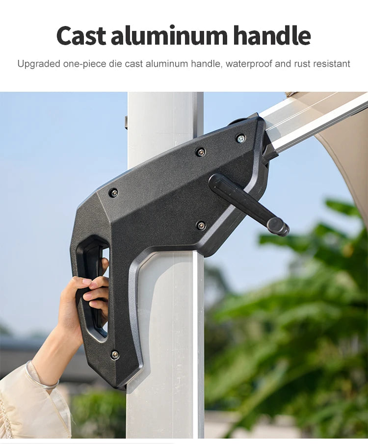 LED Roman Umbrella, Sunshade, Rainproof, UV Protection,Thickened Material, Aluminum Alloy Columns, Rotatable, Outdoor Umbrella