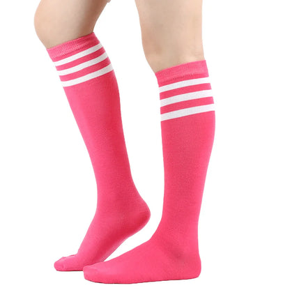 Middle Tube Sock Women Striped Knee High Ladies Japanese Harajuku College Style Cotton Summer Calf Sock Black White Female Gift