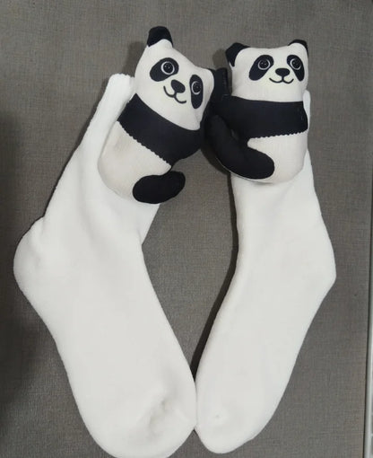 3D Knit Animal Socks Cute Floor Socks Hand Crocheted Double Layer Warm Sock with Cute Rabbit Panda Animals Christmas Gifts