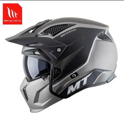 MT Street Fighter Motorcycle Helmet Detachable Combination Electroplated Gold Helmet ECE DOT Certification Full Face Casco Moto