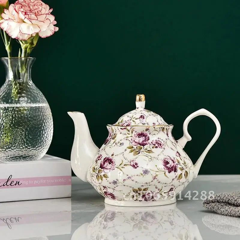 400ML European Bone Coffee Teapot English Afternoon Tea Set Kettle Pot Resistant High-Grade Porcelain Heat China Teapot Pot
