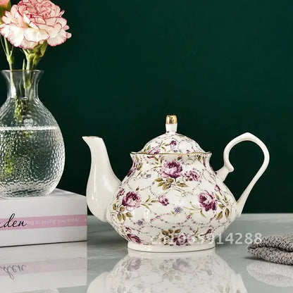 400ML European Bone Coffee Teapot English Afternoon Tea Set Kettle Pot Resistant High-Grade Porcelain Heat China Teapot Pot