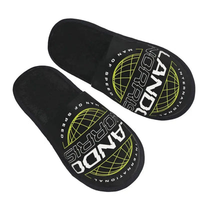 Custom British Lando Norris Racing Driver Guest Slippers for Spa Women House Slipper