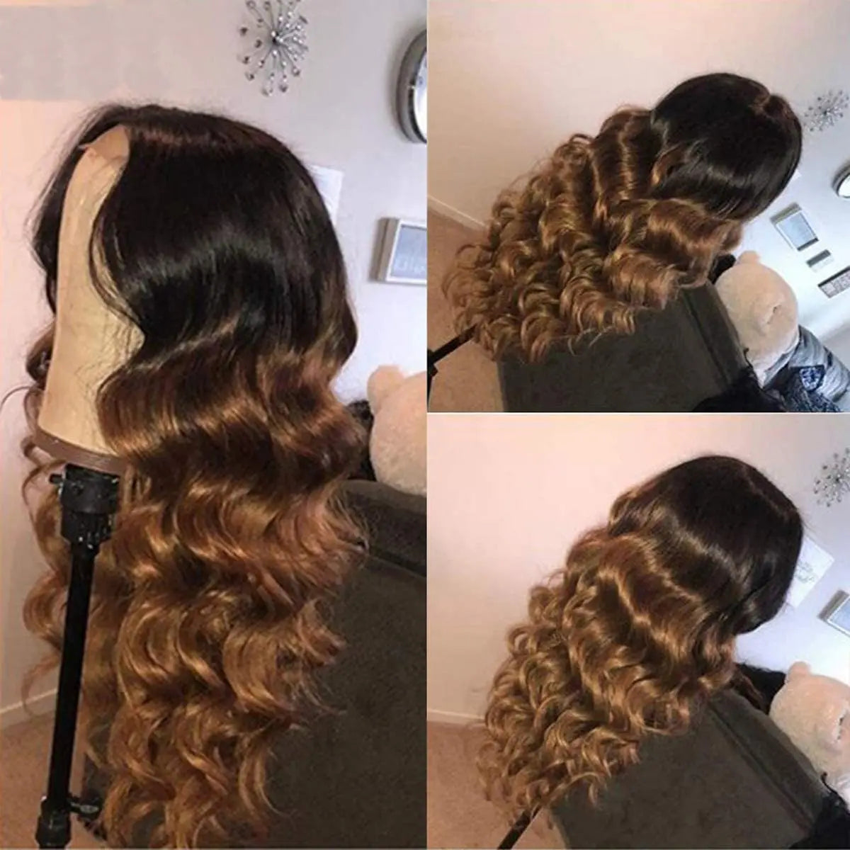Honey Blonde Lace Front Wig PrePlucked 1B 27 Human Hair Wigs Ombre Body Wave Lace Front Human Hair Wig 180% Raw Bodywave 30 Inch
