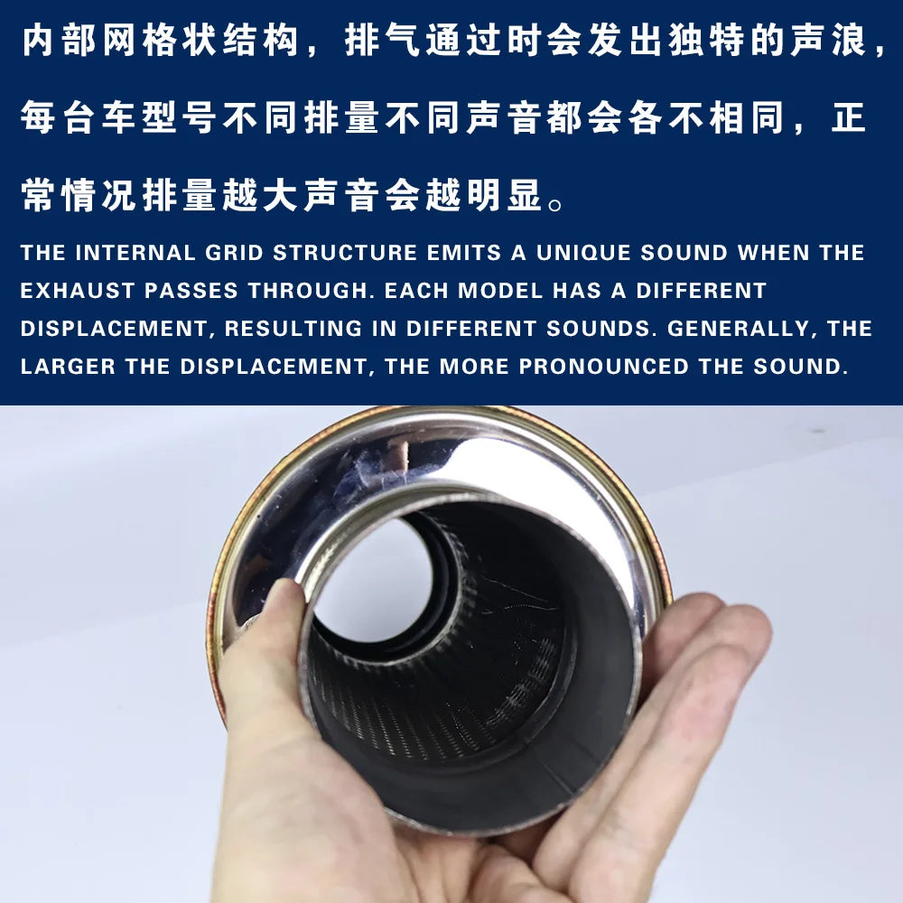 HKS Universal Straight drum Muffler Tail Pipe Stainless Steel Car Exhaust Pipe With carbon fiber tailpipe Car sound modification