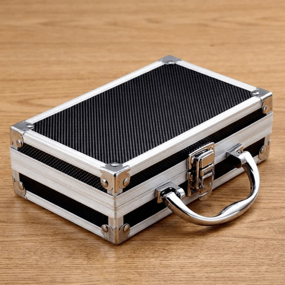 Shockproof Aluminum Alloy Tool Box Drop-Resistant Impact Resistant Portable Tool Case Protective Handheld Safety Briefcase