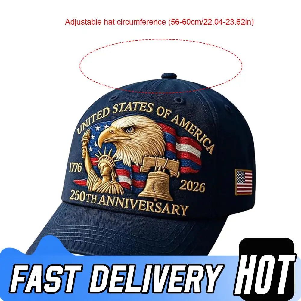 Men Women Baseball Caps US 250th Anniversary Cap Adjustable Retro Washed Patriotic Cap US 250th Anniversary Sports Trucker Hat