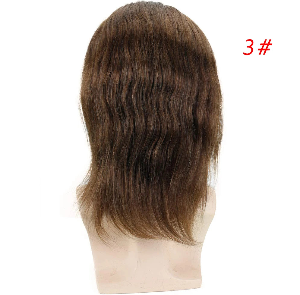 French Lace Front Mens Toupee Hair 12inch Long Hair Replacement System For European Virgin Human Hair Pieces Lace Front Man Wigs