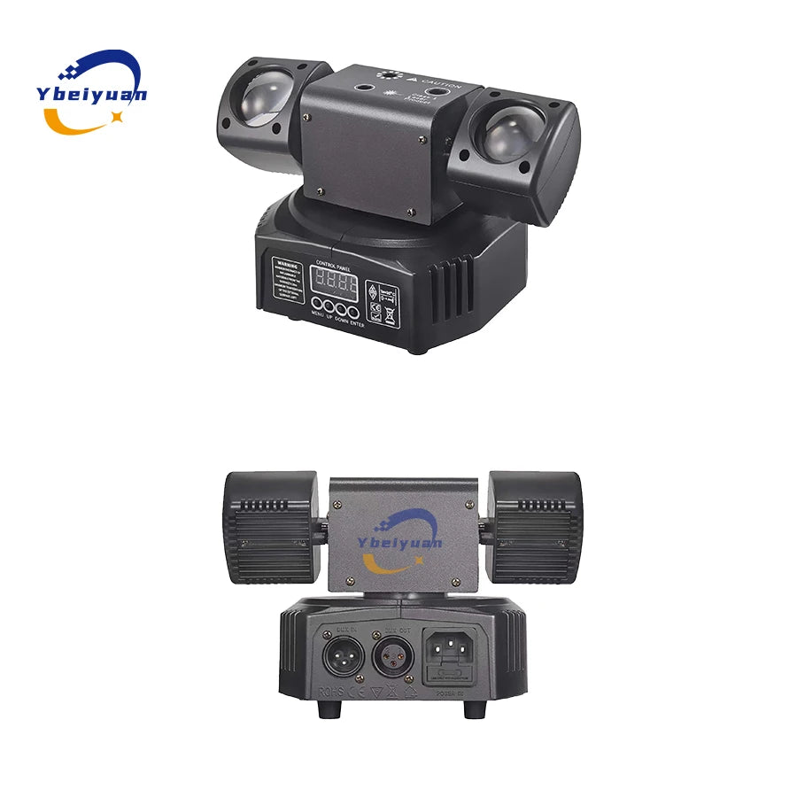 Ybeiyuan New LED Rotating Laser Beam Strobe 3-in-1 Disco Light DMX512 DJ Bar Club Party Wedding Christmas Effect Stage Light