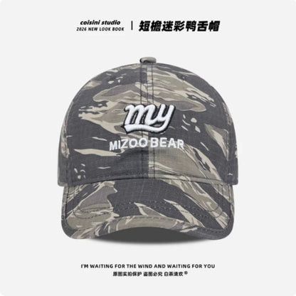 American Camouflage Short-brimmed Baseball Caps Spring and Autumn Men and Women Outdoor Sunshade Letter Embroidered Sports Hat