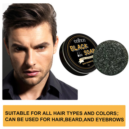 Eelhoe Black Hair Shampoo Soap Repair Gray White Keep Nourish Roots Non irritating Anti Dandruff Deep Clean Hair Darkening Soap