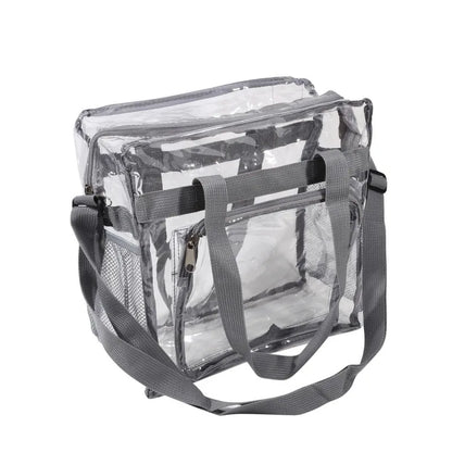 Portable PVC Transparent Shoulder Crossbody Bag Tote Satchel Handbag for Women Lady Large Capacity Clear Bag Shopping Handbag