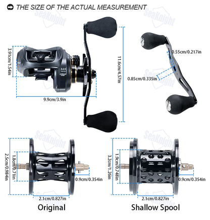 SeaKnight Brand FALCAN IV 5.4:1 185g Lightweight Baitcasting Fishing Reels Carbon Fiber Drag Brass Gear Power Fishing Reel