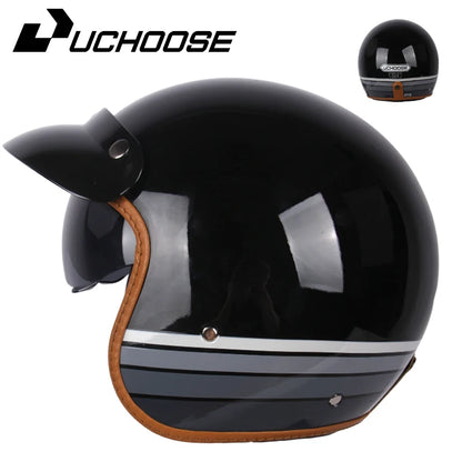 DOT Open Face Casco Moto Motorcycle Accessories Men Moto Helmets Certificated Retro Motorcycle Helmet Cafe Racer