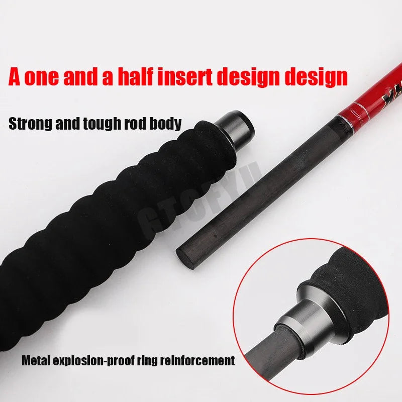 1.6M Saltwater Offshore 100-300g Casting/Spinning Carbon Fiber Boat Fishing Rod Portable Travel Fishing Rod EVA Handle Surf Rod