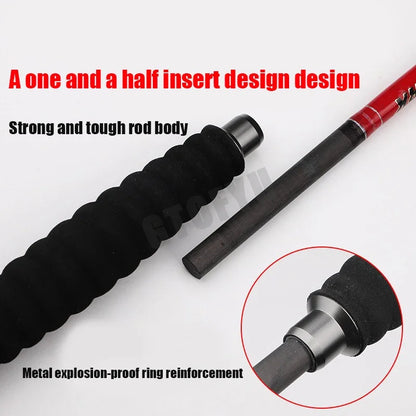 1.6M Saltwater Offshore 100-300g Casting/Spinning Carbon Fiber Boat Fishing Rod Portable Travel Fishing Rod EVA Handle Surf Rod