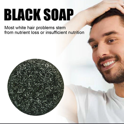 Eelhoe Black Hair Shampoo Soap Repair Gray White Keep Nourish Roots Non irritating Anti Dandruff Deep Clean Hair Darkening Soap