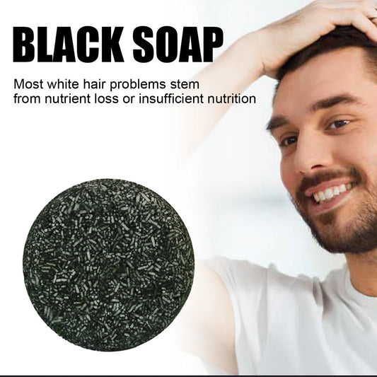 Eelhoe Black Hair Shampoo Soap Repair Gray White Keep Nourish Roots Non irritating Anti Dandruff Deep Clean Hair Darkening Soap