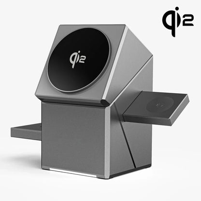 New 15W Qi2 3 In 1 Touch Autorotation Magnetic Wireless Charger For Android iPhone iWatch Magsafe Fast Charging Dock Station