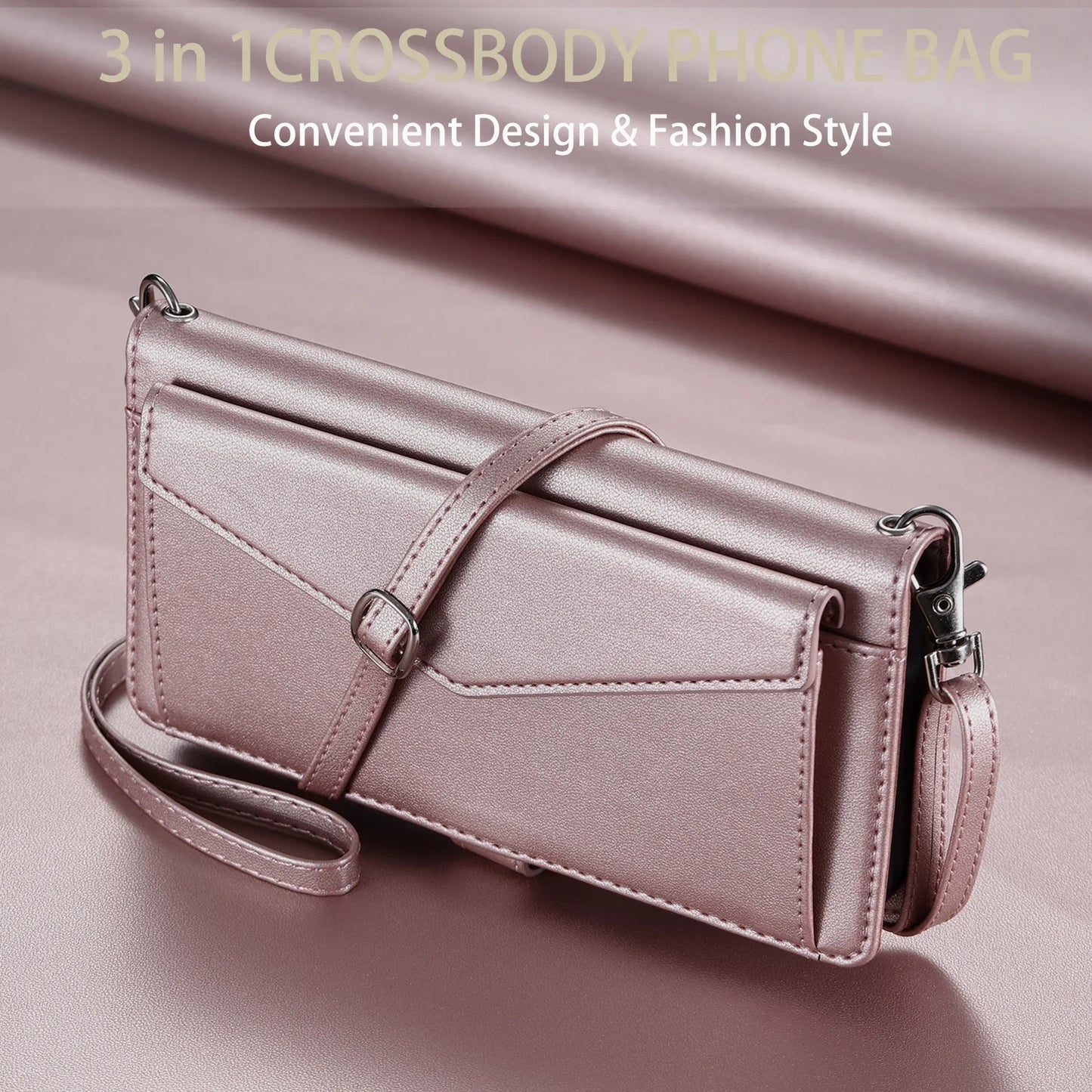 Crossbody Leather Wallet Case For iPhone17 16 Pro Air 16E 15 14 13 12 11 Pro Max XS XR SE 8 7 Card Solt Pocket Shoulder Cover