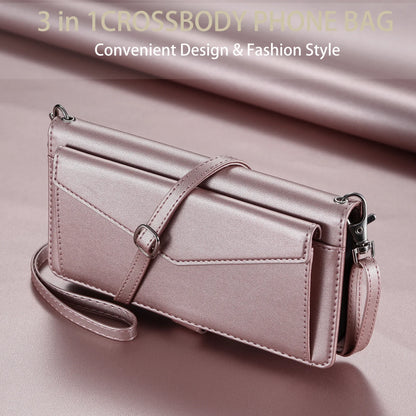 Crossbody Leather Wallet Case For iPhone17 16 Pro Air 16E 15 14 13 12 11 Pro Max XS XR SE 8 7 Card Solt Pocket Shoulder Cover
