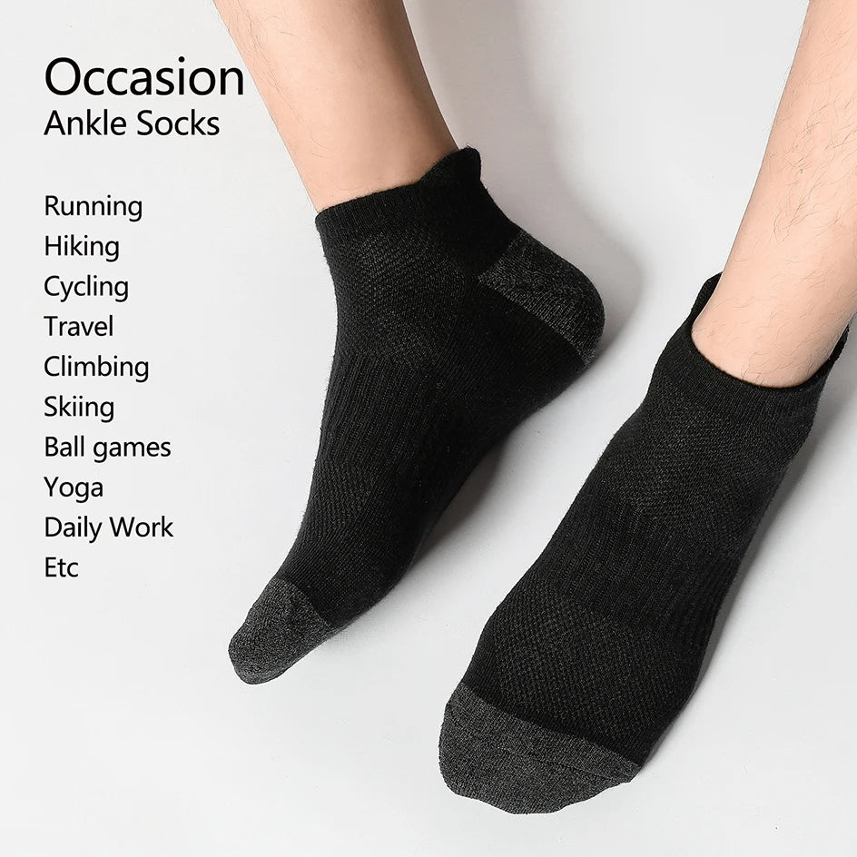 AOTOLK 6/12 Pairs Cotton Man and Women Socks Sports Solid Color Male's Short Sock Cycling Breathable Ankle Summer Running Socks