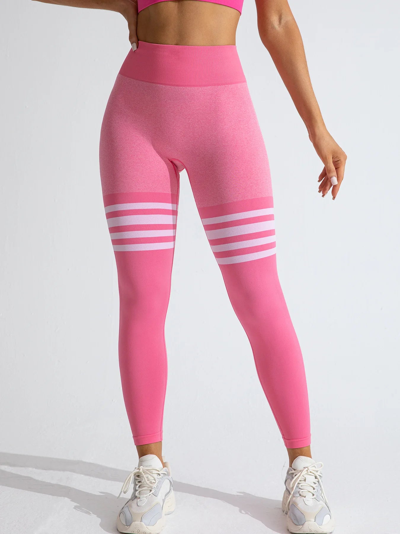 Women V Back Line Leggings Butt Lifting Gym Fitness Athletic Workout Elastic Leggins Outdoor Yoga Pants Sports Training Tights