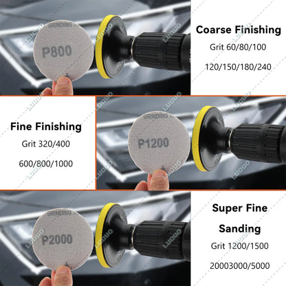 3/4/5/6 inch Car Detailing Polishing Buffing Sponge Wool Pad Headlight Restoration Sandpaper For Sanding Waxing Cleaning Washing