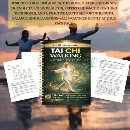 Tai Chi Walking Weight Loss Method for Elderly 28-Day Sequential Exercise Plan with Chair-Assisted Walking Low-Impact Workouts