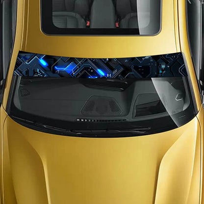 1-Piece Cyberpunk Circuit Board Decorative Strips Car Stickers: 1-Piece Set - Waterproof, Scratch Resistant, Suitable