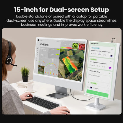 UPERFECT 15.6" Portable Monitor Travel Monitor For PS5 Switch Computer Laptops Mobilephone 1080P Ultra Slim Screen Extender With Built In Stand