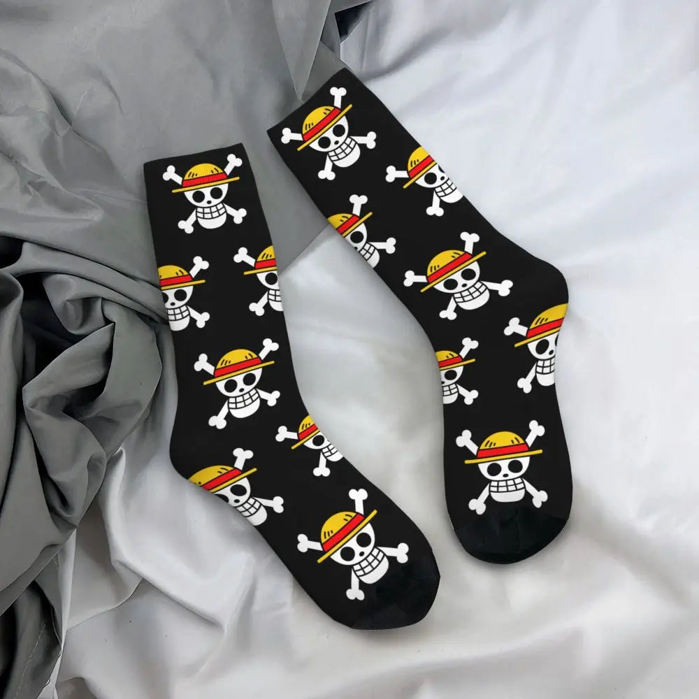 Fashion Men's Socks Harajuku Tony Tony Choppers Sock Luffys Zoros Trafalgar Law Anime Women's Socks Spring Summer Autumn Winter