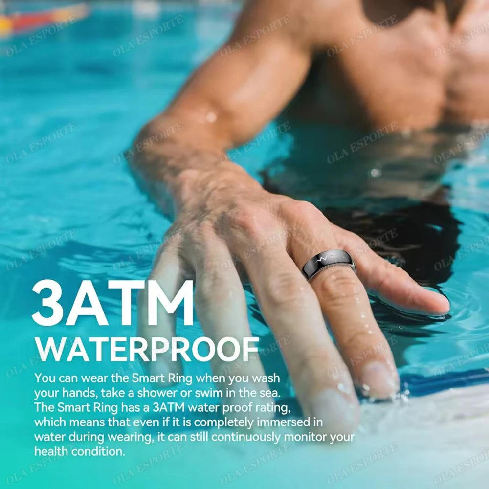 New ECG Smart Ring Men Women Bluetooth Blood Heart Rate Blood Oxygen Health Monitoring Multi Sports 5ATM Waterproof smartring
