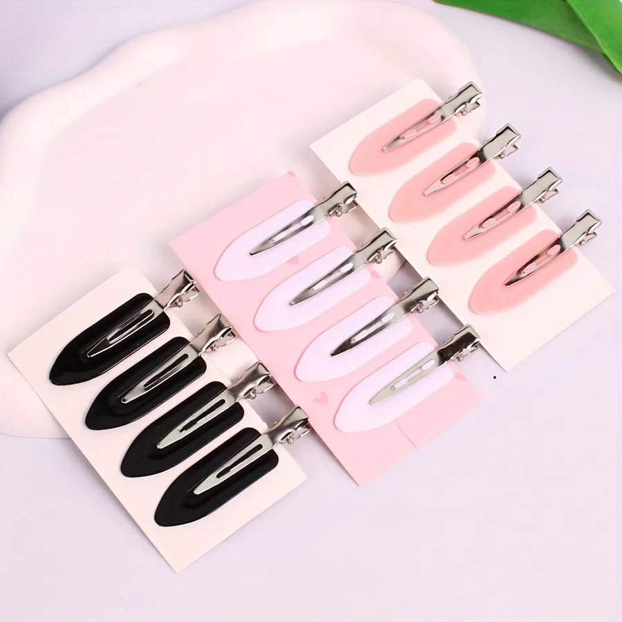 4-piece hair clip set, bangs clip, non slip hair clip, plastic non bending flat head hair clip, suitable for hair salon home use