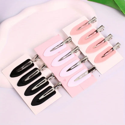 4-piece hair clip set, bangs clip, non slip hair clip, plastic non bending flat head hair clip, suitable for hair salon home use