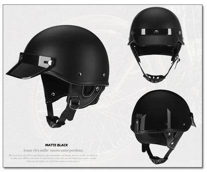 Motorcycle Half Helmet Vintage Motorbike Helmets Men Women Unisex Scooter Four Seasons Helmet Motocross Open Face Helmet S-XL