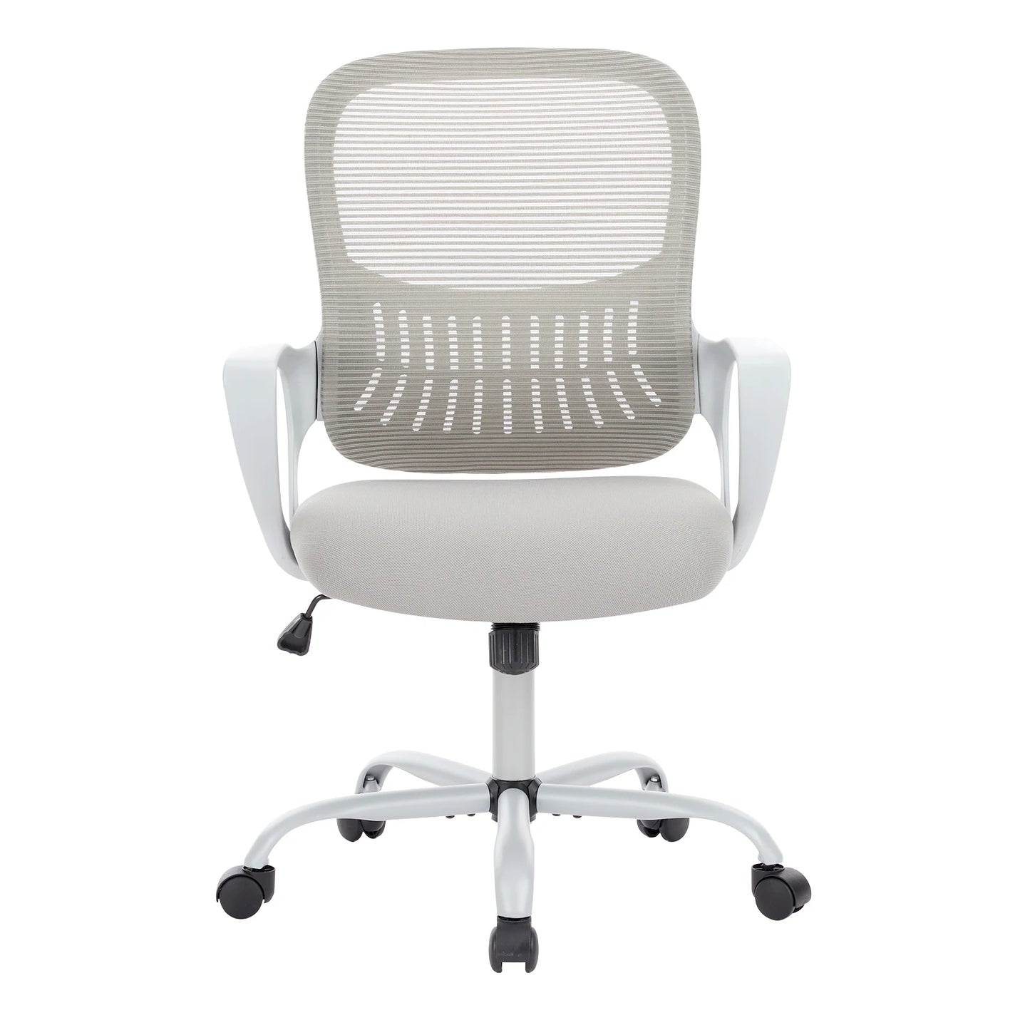 MCQ Fixed Armrest Gaming Office Chair Ergonomic Adjustable Height and 360° Rotating Roller omfortable Lumbar Support For Office