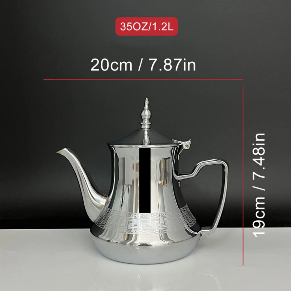 Arabic style stainless steel teapot, Moroccan mint tea pot, Induction cooker gas boiling water kettle,Restaurant Home Tea Kettle