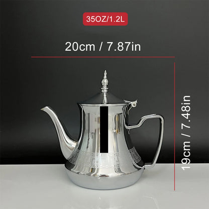 Arabic style stainless steel teapot, Moroccan mint tea pot, Induction cooker gas boiling water kettle,Restaurant Home Tea Kettle